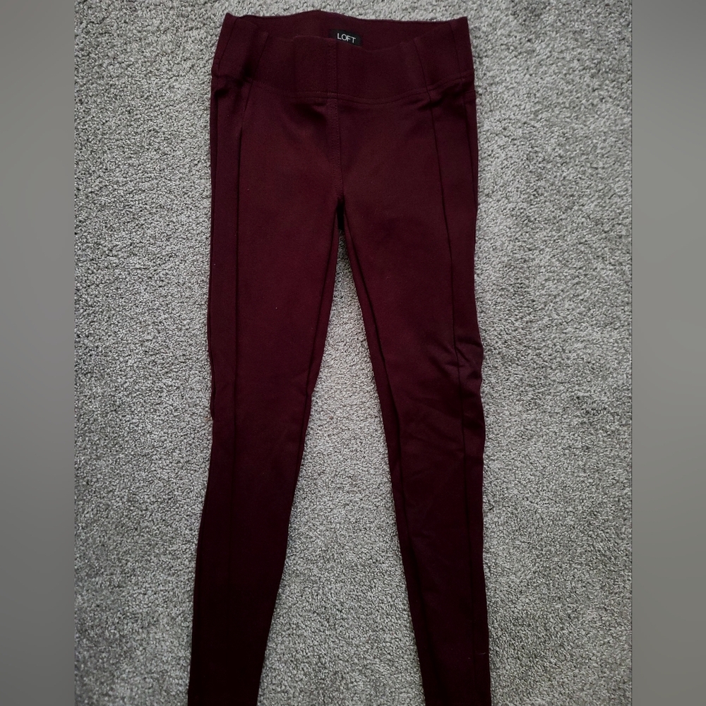 LOFT Deep Burgundy Leggings